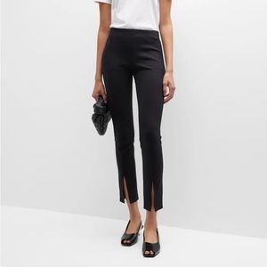 Theory Split Hem Cropped Leggins Black Cotton